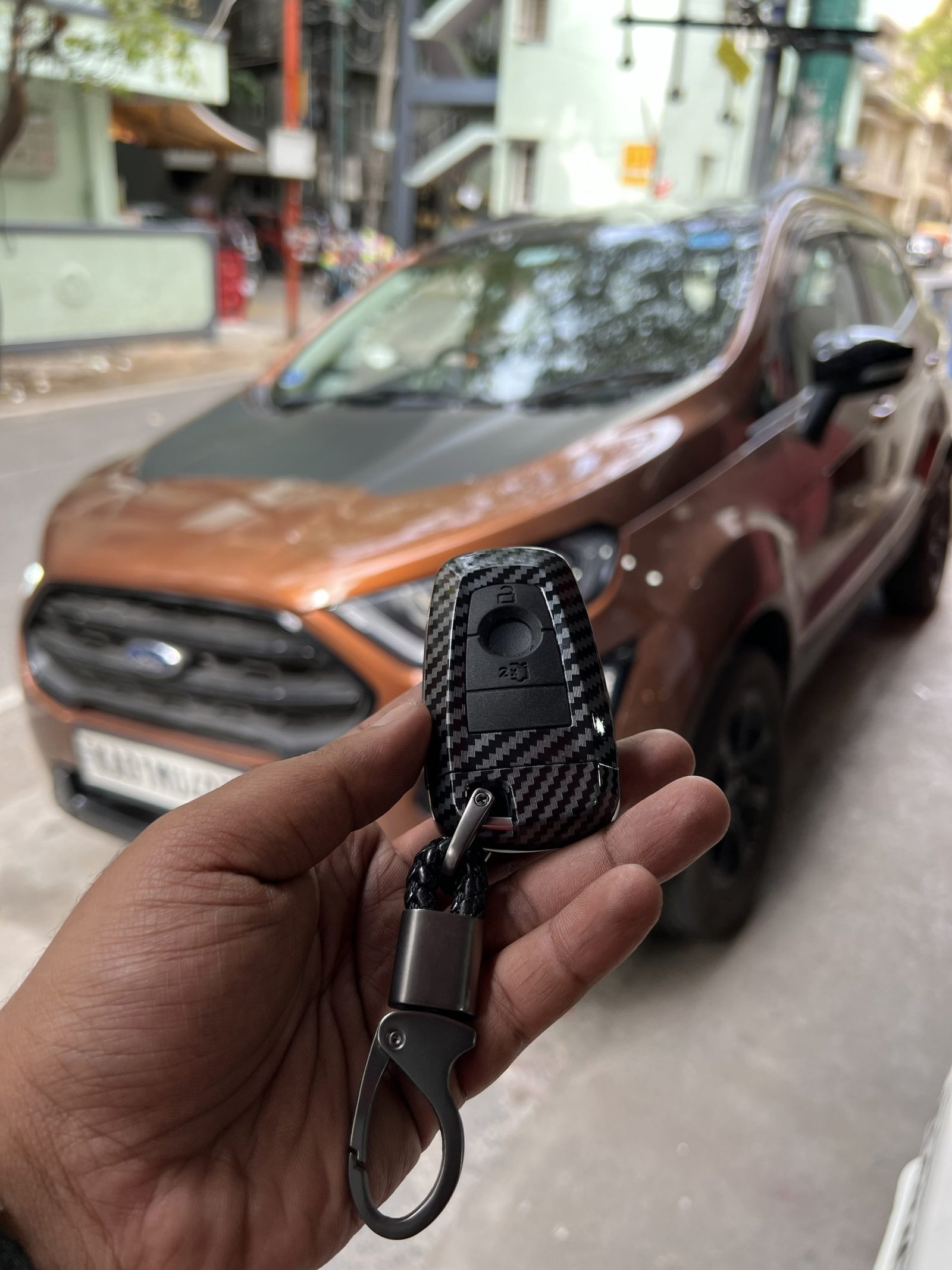 Ford ECOSPORT KEY COVER CARBON shaded case - MB MotoTrendz