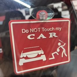 Don’t touch my car rubber glass hanger