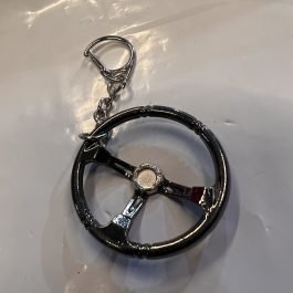 Steering keychain black chrome