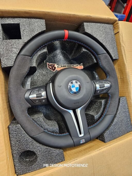 Mperformance style suede steering for bmw fseries models